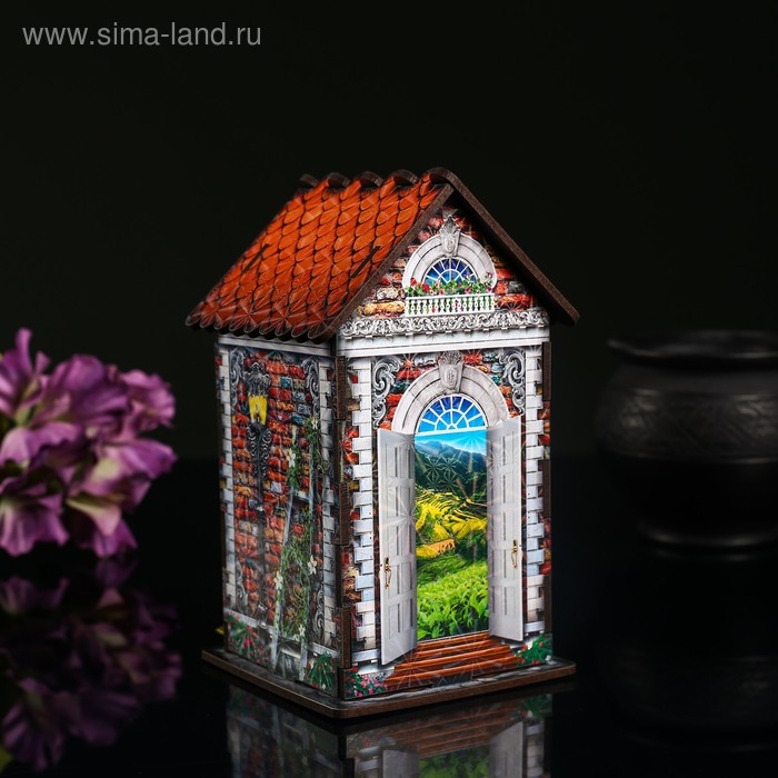 Чайный домик "Дом из красного кирпича", 9,8×9,8×17,4 см