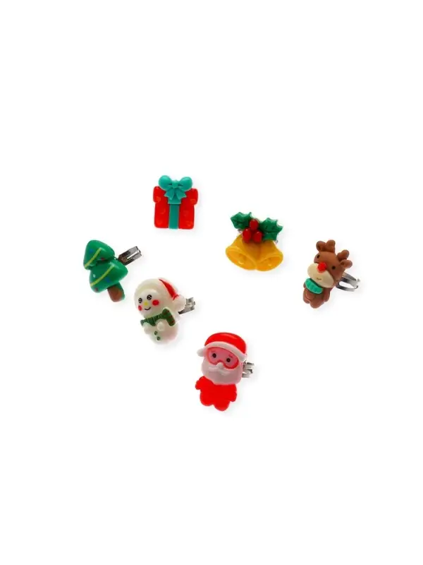 Кольца детские набор 5 шт  Кольца детские набор 5 шт "Выбражулька" в форме елки, форма МИКС, цвет МИКС, б-р