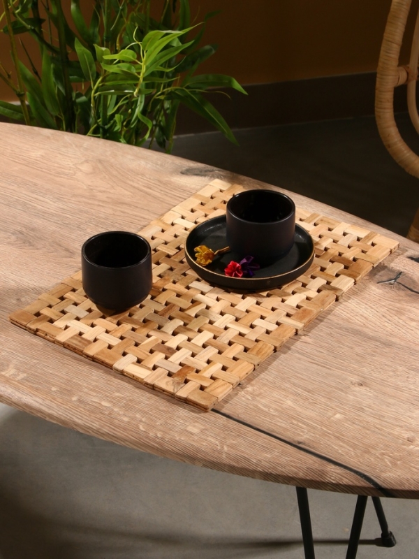 Коврик из тикового дерева, 40х30х0,7 см