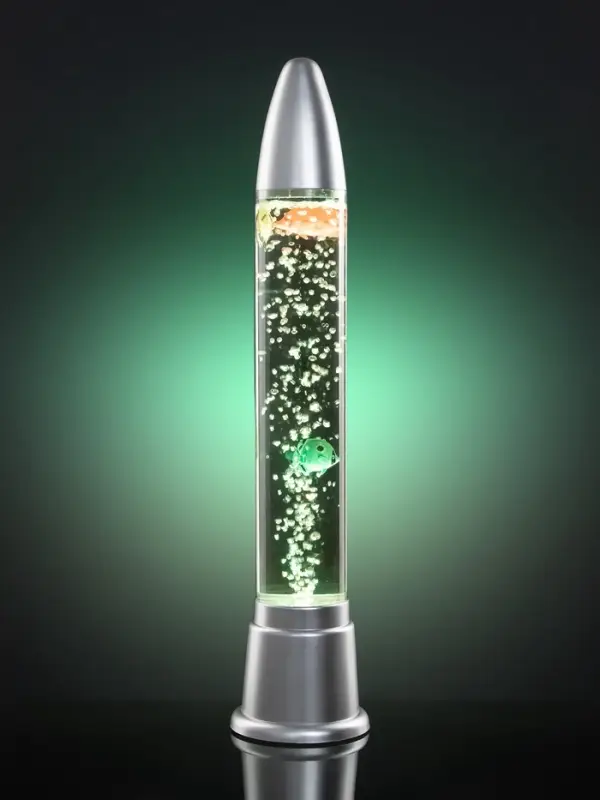 Лава - лампа RISALUX &laquo;Ракета-аквариум&raquo;, подсветка, RGB, от сети 220 В, серебристая, 10&times;10&times;60 см