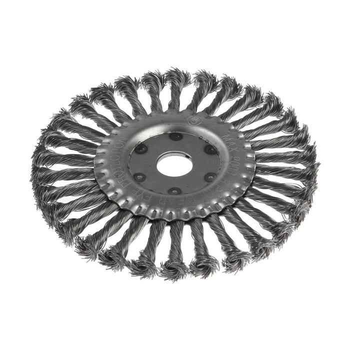 Щетка металлическая для УШМ ЛОМ, крученая проволока, плоская, посадка 22 мм, 175 мм Щетка металлическая для УШМ ЛОМ, крученая проволока, плоская, посадка 22 мм, 175 мм