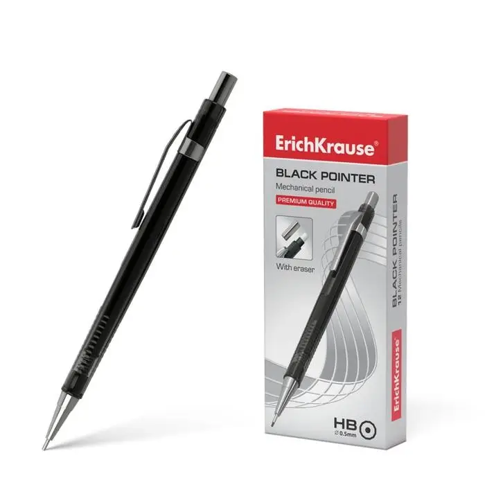 Карандаш механический ErichKrause &laquo;Black Pointer&raquo;, 0.5 мм, НВ, в коробке