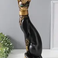 Копилка для денег &laquo;Кошка Маркиза с обручем&raquo;, чёрная, 48&times;18&times;15 см