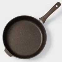 Сковорода KUKMARA &laquo;Мраморная&raquo;, d=28 см, пластиковая ручка, антипригарное покрытие, литой алюминий, коричневая