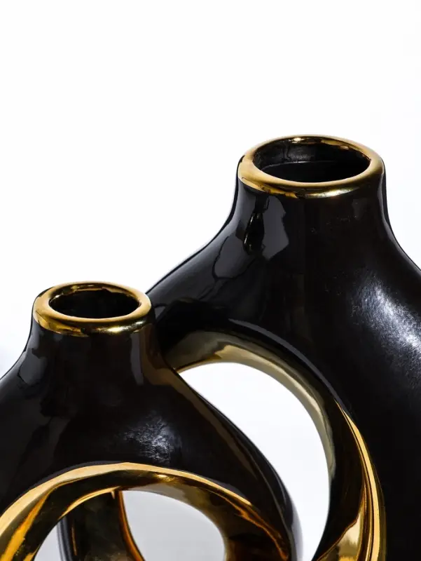 Ваза керамика настольная Ваза керамика настольная "Лари" (набор 2 шт) 22х20 d-4 см, чёрный