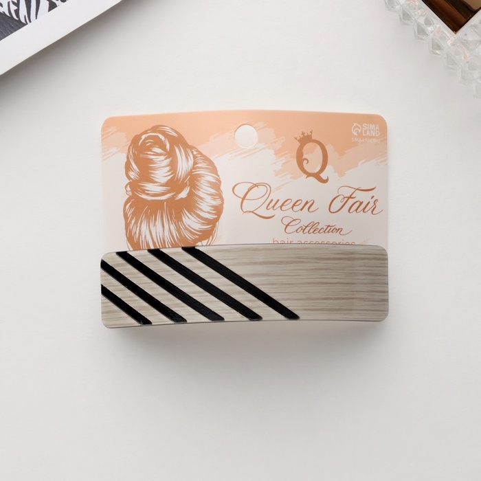 Заколка-автомат для волос Заколка-автомат для волос "Чара" полосы, 9 см, микс