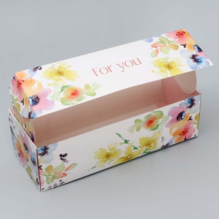 Кондитерская упаковка, коробка для кекса с окном, «Цветочная гамма», 26 х 10 х 8 см Кондитерская упаковка, коробка для кекса с окном, «Цветочная гамма», 26 х 10 х 8 см
