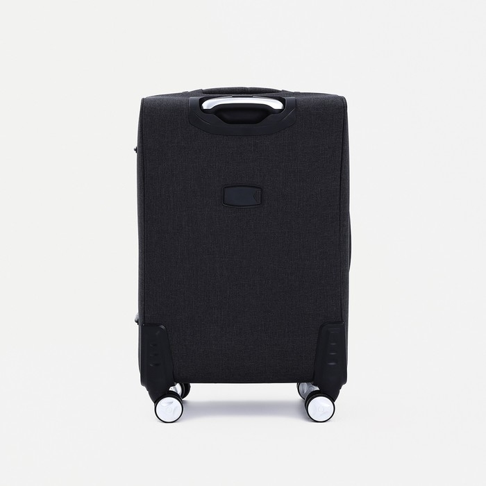 Чемодан малый 20", наружный карман, кодовый замок, цвет чёрный