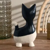 Сувенир дерево "Кошечка" чёрная 12х20х7 см