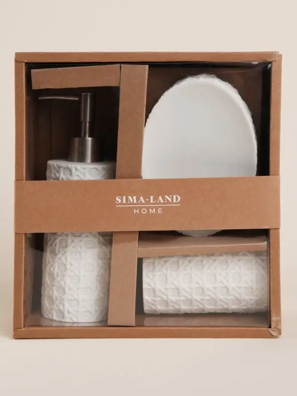 Аксессуары для ванной SL Home, 3 предмета, дозатор, мыльница, стакан