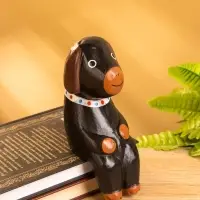 Сувенир «Щенок сидячий», 5×7×15 см, дерево, чёрный