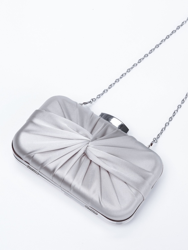 Сумка жен,  20*6*13, отд на фермуаре, цепь, серебро