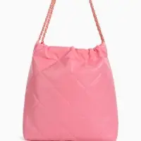 Сумка - мешок женская без застёжки, 35&times;7&times;33 см, со стёжкой, розовая
