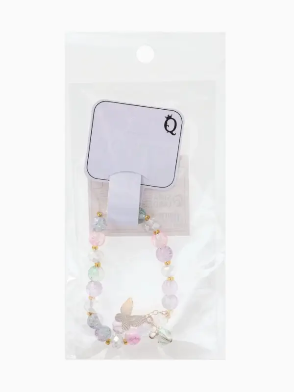 Браслет с подвесками &laquo;Сахарный. Бабочка&raquo;, d=6 см, шар №8, разноцветный в золоте