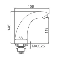 Смеситель для раковины Accoona A9020, сенсорный, хром