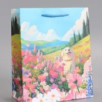 Пакет подарочный ламинированный "Поле цветов" 18 х 22,3 х 10 см