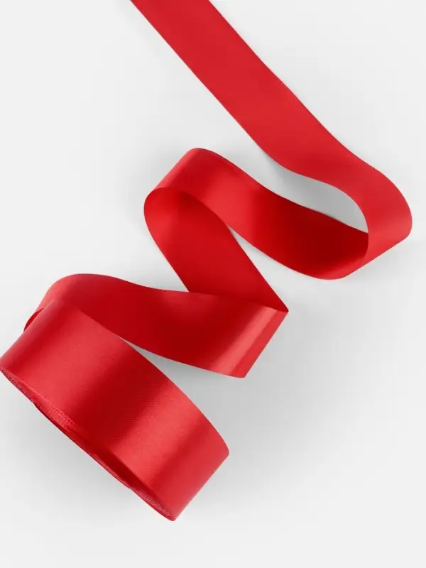 Лента атласная, 50 мм, 100&plusmn;5 м, красная