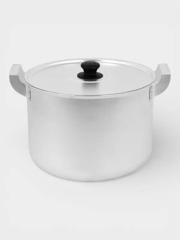 Кастрюля, 10 л, d=26 см, металлические ручки и крышка, листовой алюминий 1.5 мм, серебристая