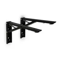 Кронштейн складной для столов и полок ТУНДРА, F001, 2 шт., длина 250 мм, сталь, черный
