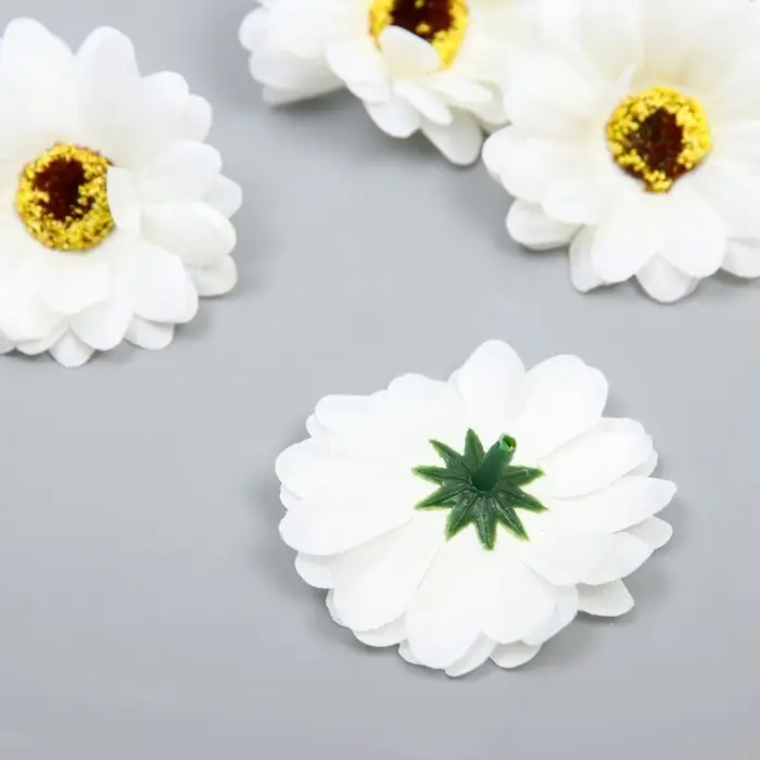 Бутон на ножке для декорирования &laquo;Хризантема-ромашка&raquo;, d=5 см, белый