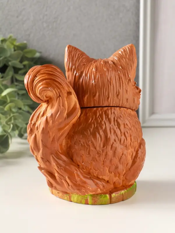 Шкатулка для украшений с крышкой &laquo;Лисичка Теремок&raquo;, 15&times;10 см, гипс, рыжий