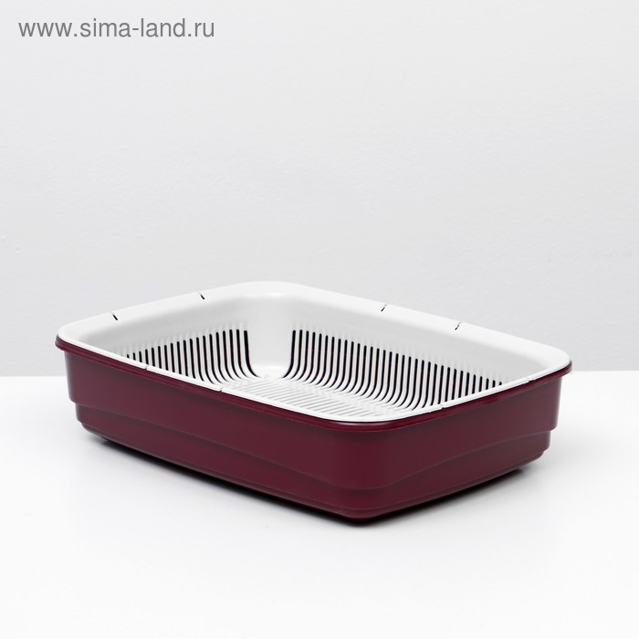 Лоток большой с сеткой Atlantis  Лоток большой с сеткой Atlantis "Стандарт", 42 х 31 х 10 см, красный,