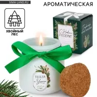 Ароматическая свеча в матовом стакане «С Новым годом», аромат хвойный лес