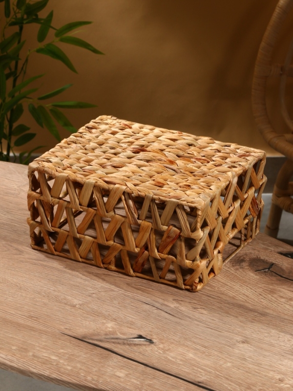 Корзина плетеная 30x23x15 см, водный гиацинт