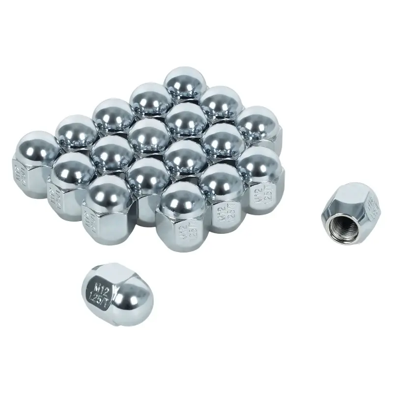 Гайка колесная M12x1,25x28, конус, ключ 21, закрытая, хром для а/м Nissan/KIA