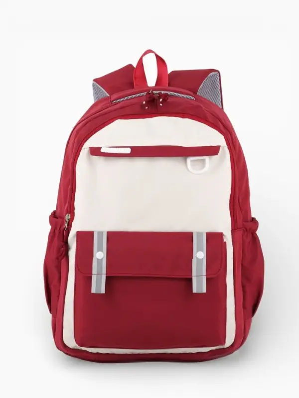 Рюкзак 31*14*44 см, 2 отд.3 н/карм+пенал, Комби бордо/бел