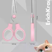 Ножницы ErichKrause Junior Prima Cat, 13 см, розовый. блистер