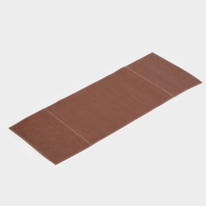 Дорожка на стол Magistro, двухсторонняя, экокожа, хлопок, 91,4×35,5 см, коричневая Дорожка на стол Magistro, двухсторонняя, экокожа, хлопок, 91,4×35,5 см, коричневая
