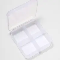 Таблетница, 4 секции, 7×6.7×2.4 см, прозрачная