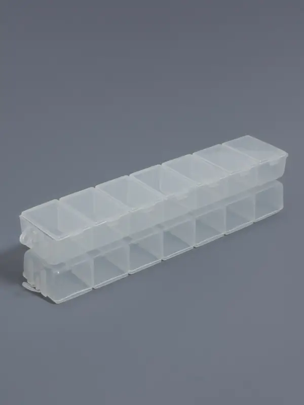 Органайзер для хранения мелочей, с подвесом, 2 шт., 14 ячеек, 15.2&times;3.2&times;1.8 см, прозрачный