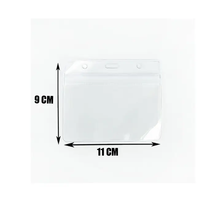 Бейдж - карман горизонтальный, внешний размер 110&times;90 мм, внутренний размер 105&times;60 мм, 25 мкр с защёлкой зип