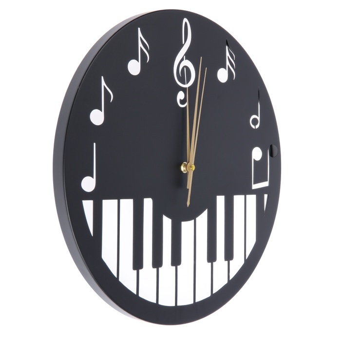 Часы настенные интерьерные «Пианино», плавный ход, d-40 см Часы настенные интерьерные «Пианино», плавный ход, d-40 см