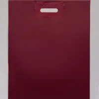 Пакет полиэтиленовый с вырубной ручкой, винный/бордовый, 40&times;50 см, 60 мкм
