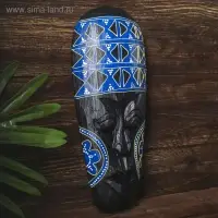 Маска настенная дерево "Абориген с геометрическим узором" 2х10х25 см Маска настенная дерево "Абориген с геометрическим узором" 2х10х25 см