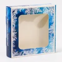 Подарочная коробка сборная с окном «Зимушка», 13×13×3 см