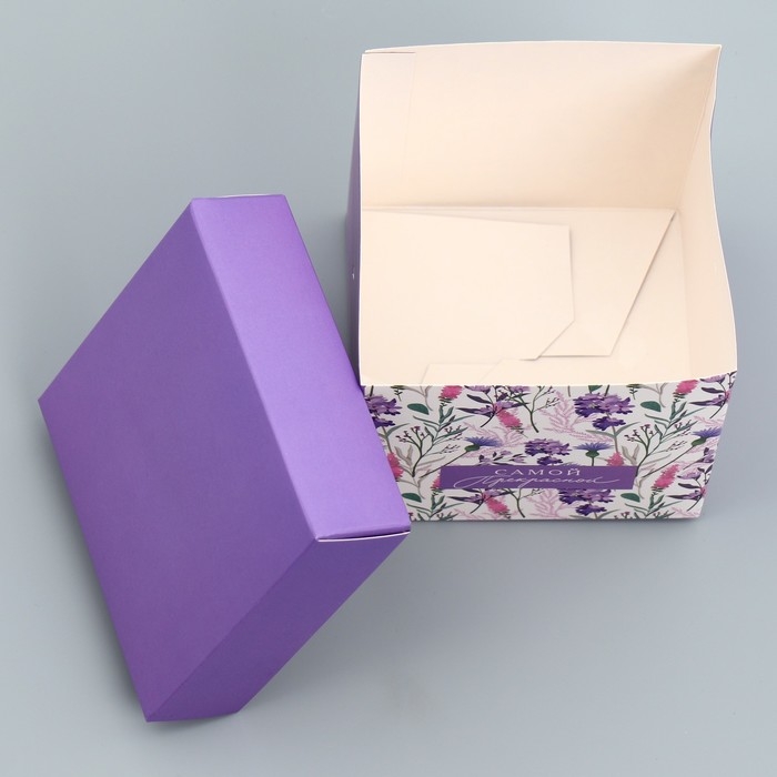 Коробка подарочная складная, упаковка, «Самой прекрасной», 10 х 10 х 10 см Коробка подарочная складная, упаковка, «Самой прекрасной», 10 х 10 х 10 см