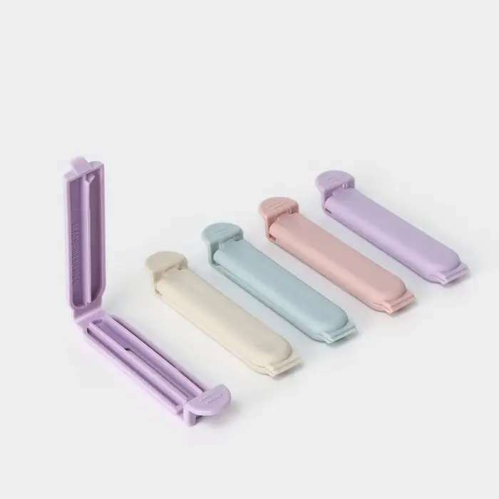 Зажимы для пакетов Доляна &laquo;Базис&raquo;, 5 шт., 7 см, пластик, МИКС