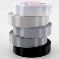 Атласная лента, набор 5 шт., 20 мм, 23&plusmn;1 м, серая, чёрная