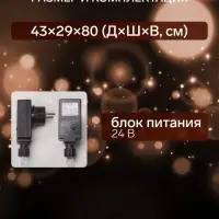 Светодиодная фигура &laquo;Дед Мороз&raquo; 30&times;80&times;40 см, акрил, 40 LED, 8 режимов, 24 В, свечение белое
