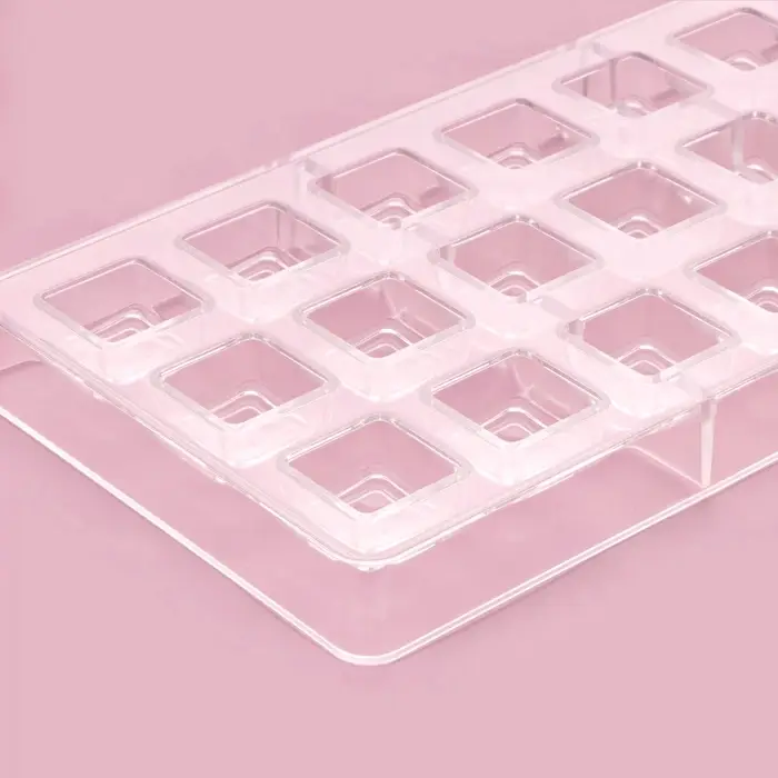 Форма для конфет и шоколада KONFINETTA &laquo;Тоффи. Квадрат&raquo;, 27.5&times;13.5&times;2.5 см, 21 ячейка 2.5&times;1.5 см, пластик, прозрачная