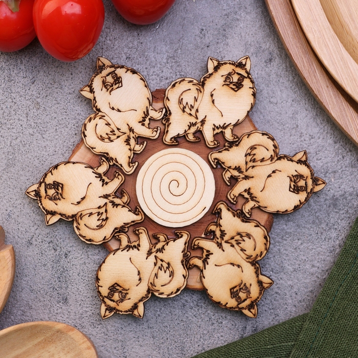 Подставка под горячее «Шпиц», 12см, можжевельник 10398275 Подставка под горячее «Шпиц», 12см, можжевельник 10398275