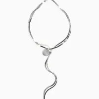 Кулон на затяжке 2 яруса медь "Медальон" 40/70см, круг, цвет серебро