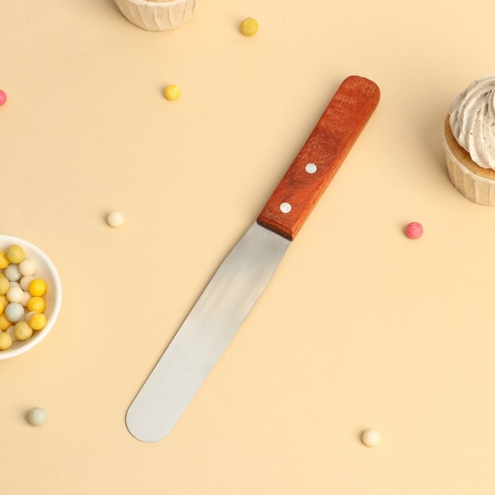 Кондитерская лопатка - палетка, 26×2,7 см, рабочая часть 14,5 см, цвет коричневый Кондитерская лопатка - палетка, 26×2,7 см, рабочая часть 14,5 см, цвет коричневый