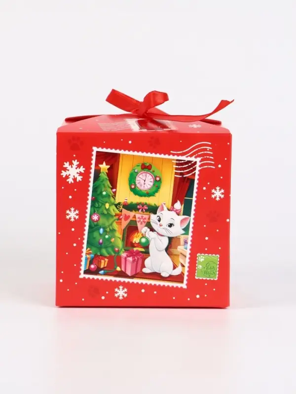 Коробка складная Коробка складная "Новогодняя почта", Кошка Мари , 12 х 12 х 12 см