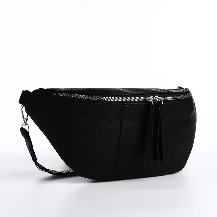 Сумка женская кросс-боди на молнии, 34&times;11&times;17 см, чёрная