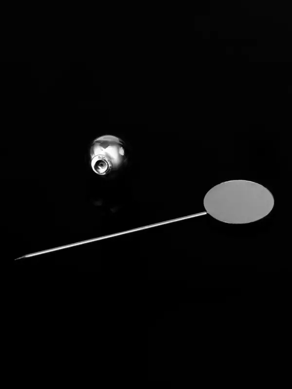 Основа для булавки с шариком d=1 см (набор 5 шт.), L=5 см, площадка 1.5 см, цвет серебро